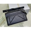 Dior 30 Montaigne Chain Bag With Handle In Black Lambskin