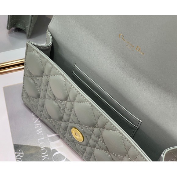 D*or caro belt pouch with chain in grey calfskin