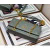 Dior Caro Belt Pouch with Chain In Grey Calfskin