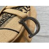Dior Saddle Bag In Beige Jute Canvas with Dior Union Motif