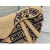 Dior Saddle Bag In Beige Jute Canvas with Dior Union Motif