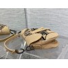 Dior Saddle Bag In Beige Jute Canvas with Dior Union Motif