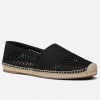 Dior Granville Espadrilles In Black Mesh Embroidery