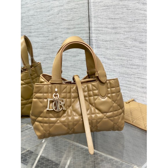 D*or toujours small bag in tan macrocannage calfskin