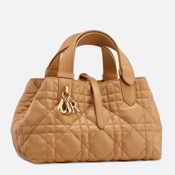 D*or toujours small bag in tan macrocannage calfskin