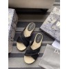 Dior Granville Espadrilles Sandals In Black Embroidered Cotton
