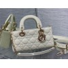 Dior Lady D-Joy Small Bag in White Patent Calfskin