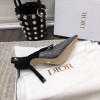 Dior J'Adior Slingback Pumps 100mm In Black Suede With Strass