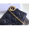 Dior Lady Dior Chain Pouch In Noir Cannage Lambskin