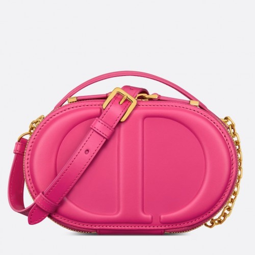 Dior CD Signature Oval Camera Bag in Rani Pink Calfskin