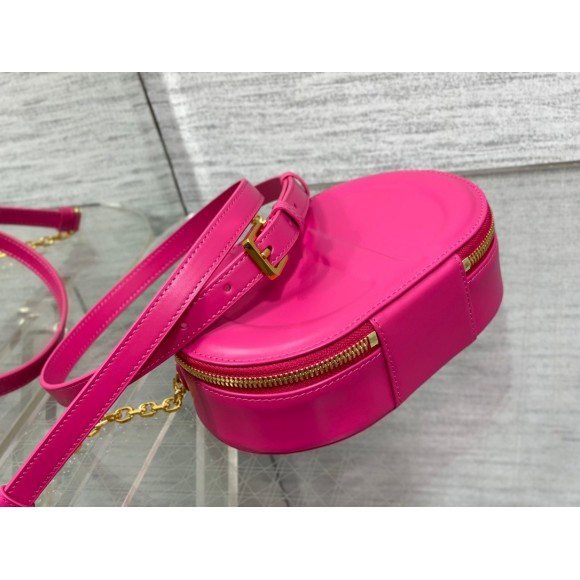 D*or cd signature oval camera bag in rani pink calfskin