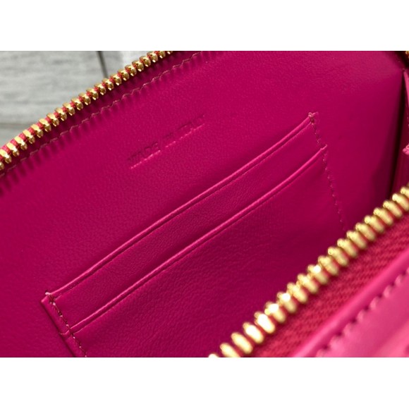 D*or cd signature oval camera bag in rani pink calfskin