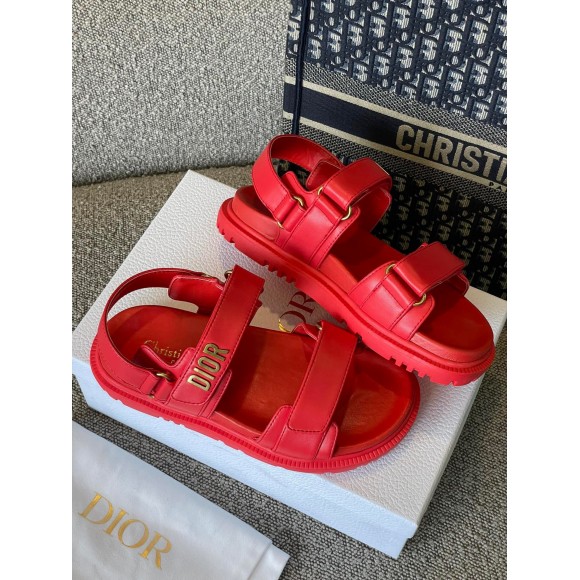 D*or D*oract sandals in red lambskin