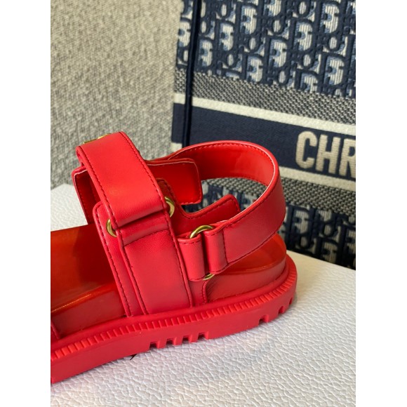 D*or D*oract sandals in red lambskin