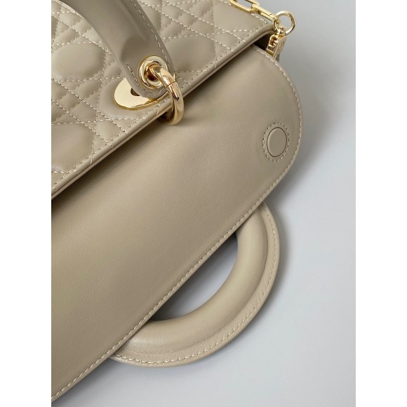 D*or lady d-joy medium bag in sand cannage lambskin