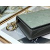 Dior Lady Dior Chain Pouch In Grey Patent Cannage Calfskin