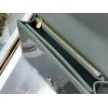 Dior Lady Dior Chain Pouch In Grey Patent Cannage Calfskin