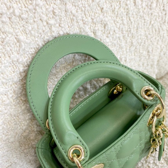 D*or lady D*or micro bag in mint cannage lambskin