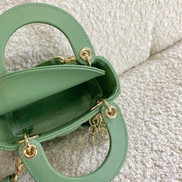 D*or lady D*or micro bag in mint cannage lambskin