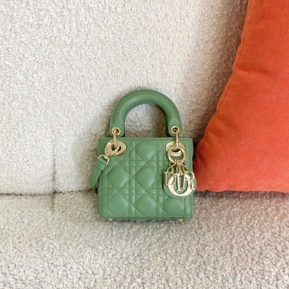 D*or lady D*or micro bag in mint cannage lambskin