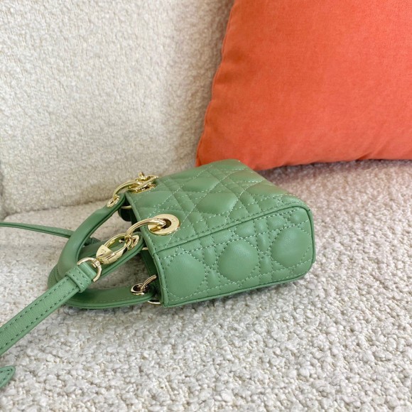 D*or lady D*or micro bag in mint cannage lambskin