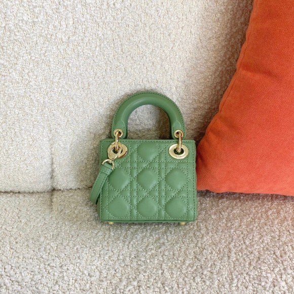 D*or lady D*or micro bag in mint cannage lambskin