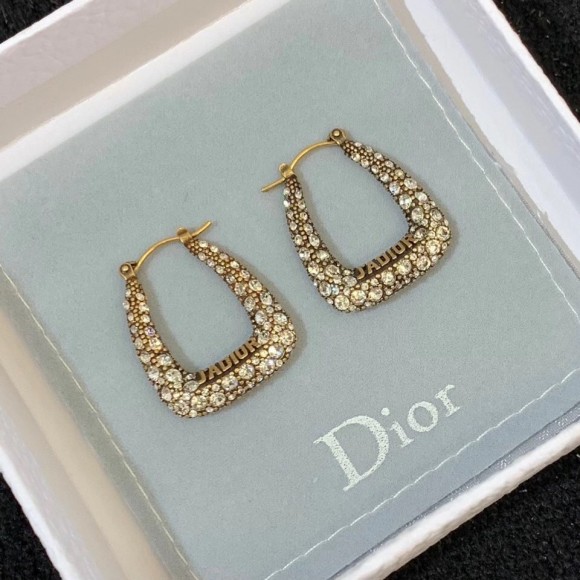 D*or j'aD*or hoop earrings in antique gold metal and crystals