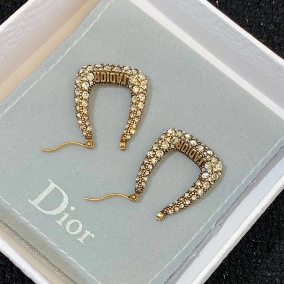 D*or j'aD*or hoop earrings in antique gold metal and crystals