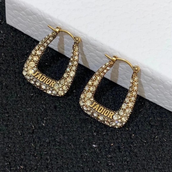 D*or j'aD*or hoop earrings in antique gold metal and crystals