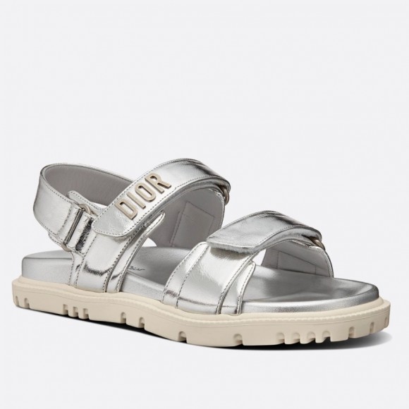 D*or D*oract sandals in silver laminated calfskin