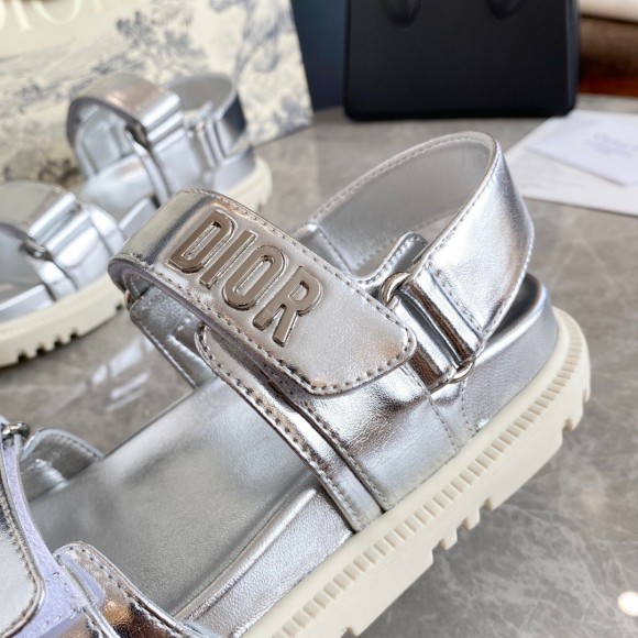 D*or D*oract sandals in silver laminated calfskin