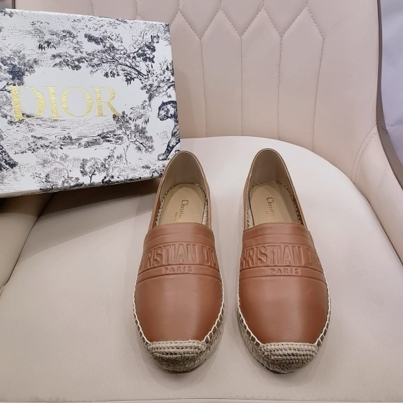 D*or granville espadrilles in brown embossed lambskin