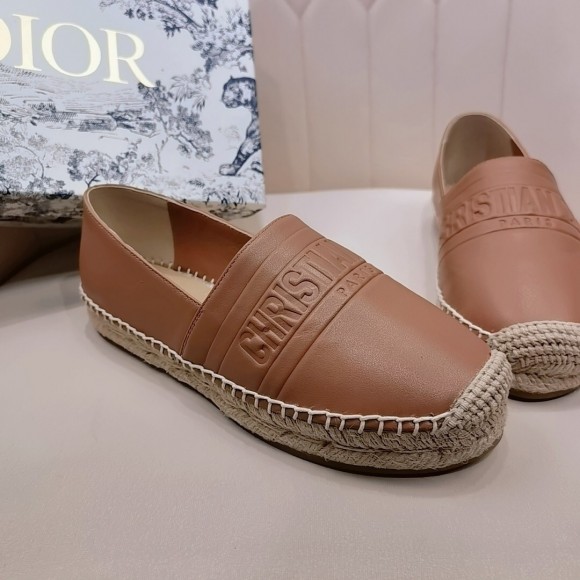 D*or granville espadrilles in brown embossed lambskin