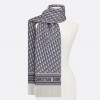 Dior Oblique Scarf In Navy Blue Cashmere