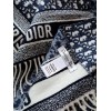 Dior Oblique Scarf In Navy Blue Cashmere