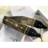 Dior Shoulder Strap in Green Camouflage Embroidery with Medallions