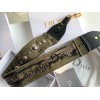 Dior Shoulder Strap in Green Camouflage Embroidery with Medallions