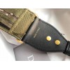 Dior Shoulder Strap in Green Camouflage Embroidery with Medallions