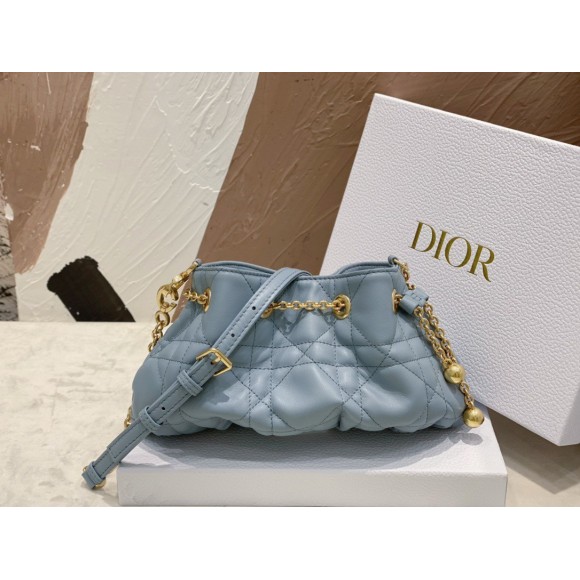 D*or ammi small bag in blue macrocannage lambskin