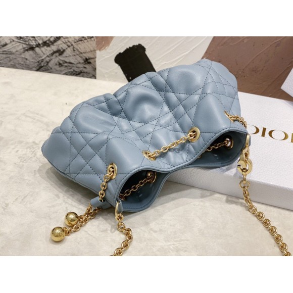 D*or ammi small bag in blue macrocannage lambskin