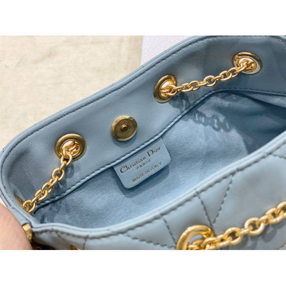 D*or ammi small bag in blue macrocannage lambskin