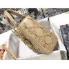 Dior Lady Dior Mini Bag In Metallic Lambskin with Beaded Embroidery