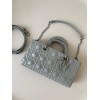 Dior Lady D-Joy Medium Bag In Grey Calfskin with Diamond Motif