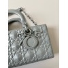 Dior Lady D-Joy Medium Bag In Grey Calfskin with Diamond Motif