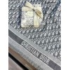 Dior D-Oblique Shawl in Grey Wool and Cotton