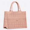 Dior Medium Book Tote Bag In Pink Cannage Embroidered Canvas