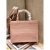 Dior Medium Book Tote Bag In Pink Cannage Embroidered Canvas