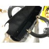 Dior Lady Dior Large Bag In Black Patent Cannage Calfskin