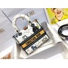 Dior Lady D-Lite Medium Bag In White Pixel Zodiac Embroidery