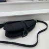 Dior Saddle Bag with Strap in Black Ultramatte Calfskin